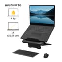 Fellowes Laptop Stand for Desk - Breyta Adjustable Laptop Riser for Home and Office - Portable Laptop Stand with 12 Height Adjustments - Max Laptop Size 14", Max Weight 4KG - Black thumbnail 3