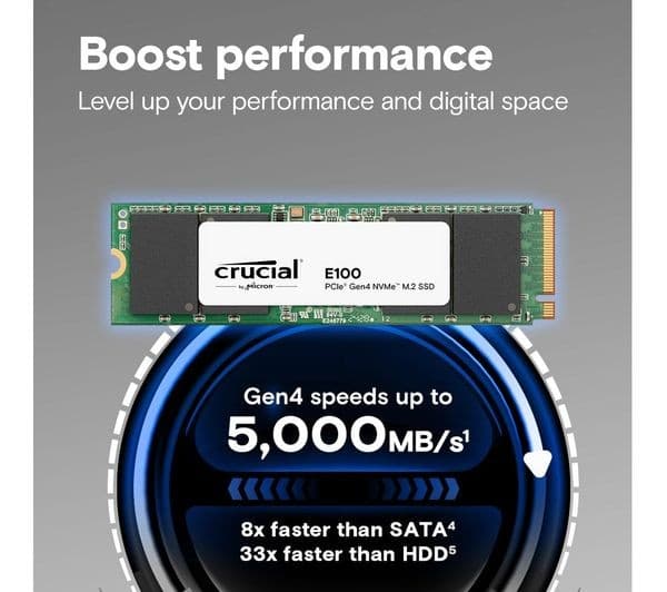 Crucial E100 480GB PCIe 4.0 NVMe - Image 2