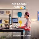 Logitech MX Mechanical Mini for Mac Wireless Illuminated Keyboard - Tactile Quiet Switches - Pale Grey thumbnail 2
