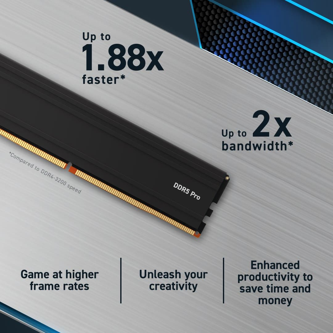 Crucial Pro CP32G56C46U5 Memory Module 32 GB (1 x 32 GB) DDR5-5600 CL46 288-pin UDIMM - Image 2