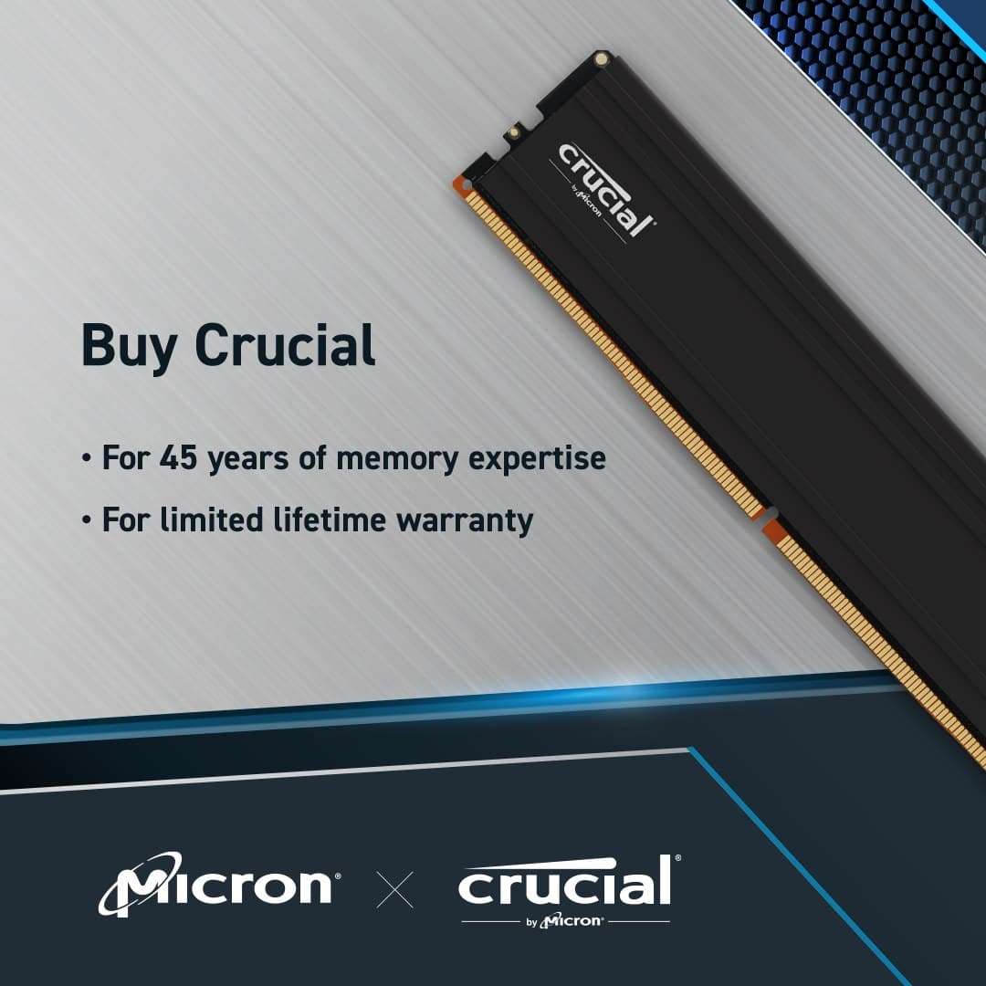 Crucial Pro CP32G56C46U5 Memory Module 32 GB (1 x 32 GB) DDR5-5600 CL46 288-pin UDIMM - Image 6