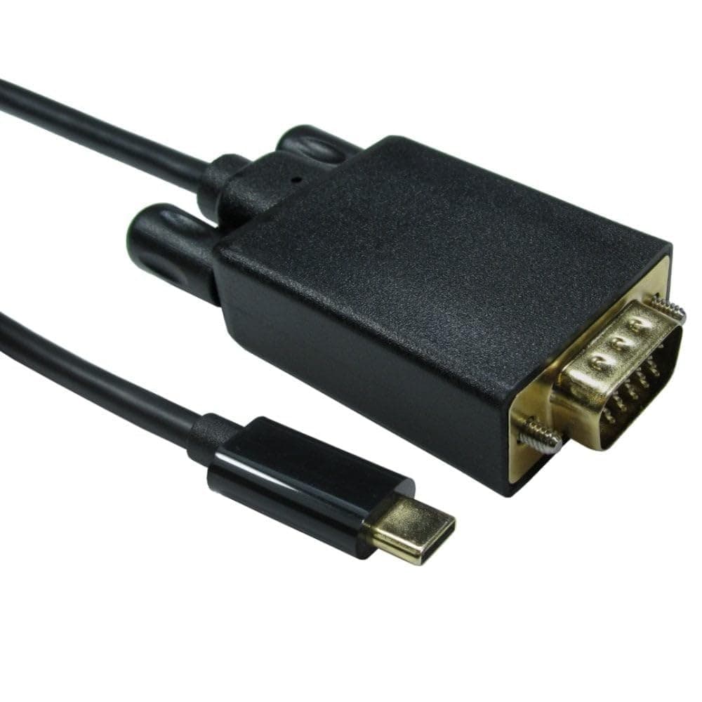 USB-C to VGA 1080P 60HZ 1 Meter Black Data Cable