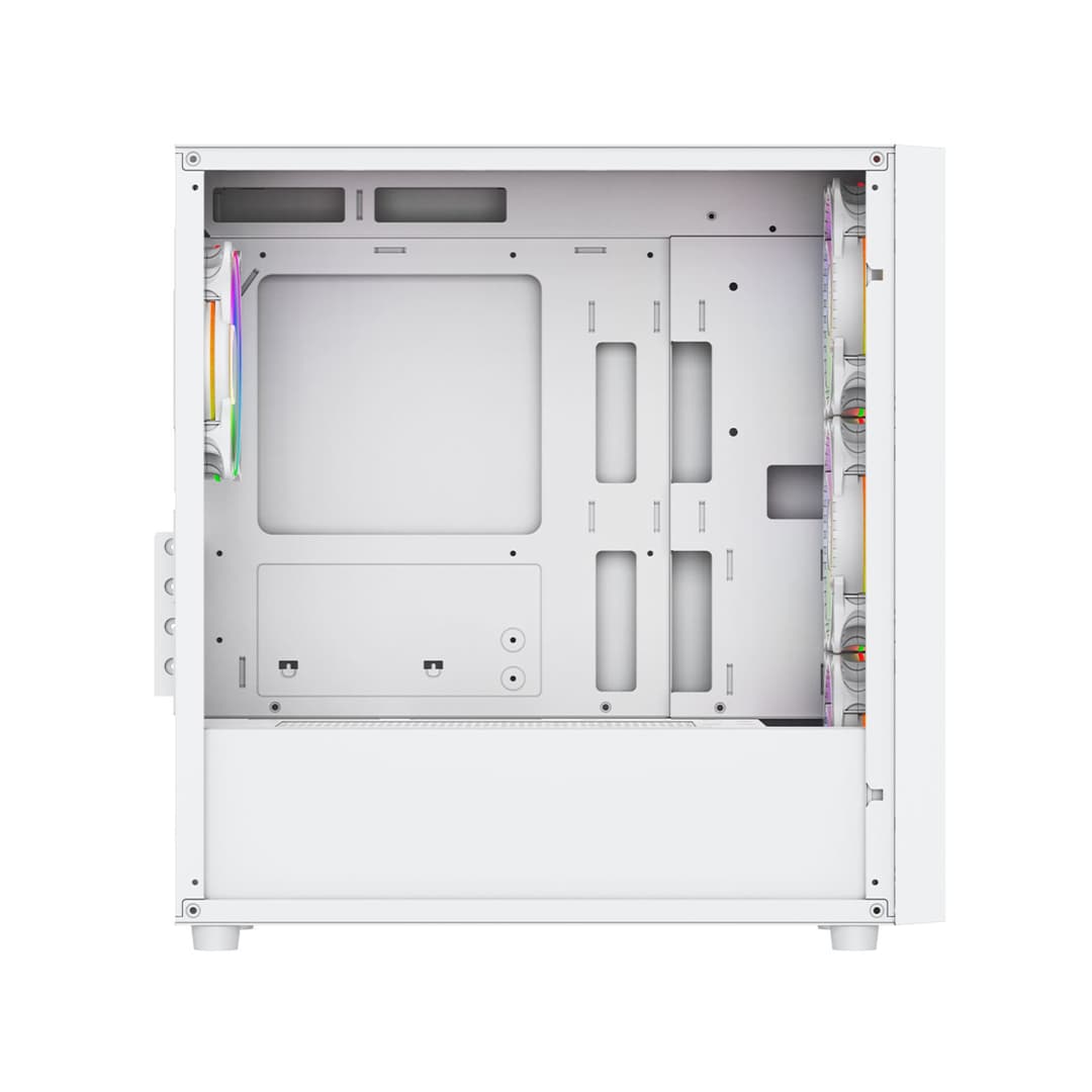 Vida Lucid Micro-ATX Tower ARGB Tempered Glass Gaming PC Case - White - Image 7