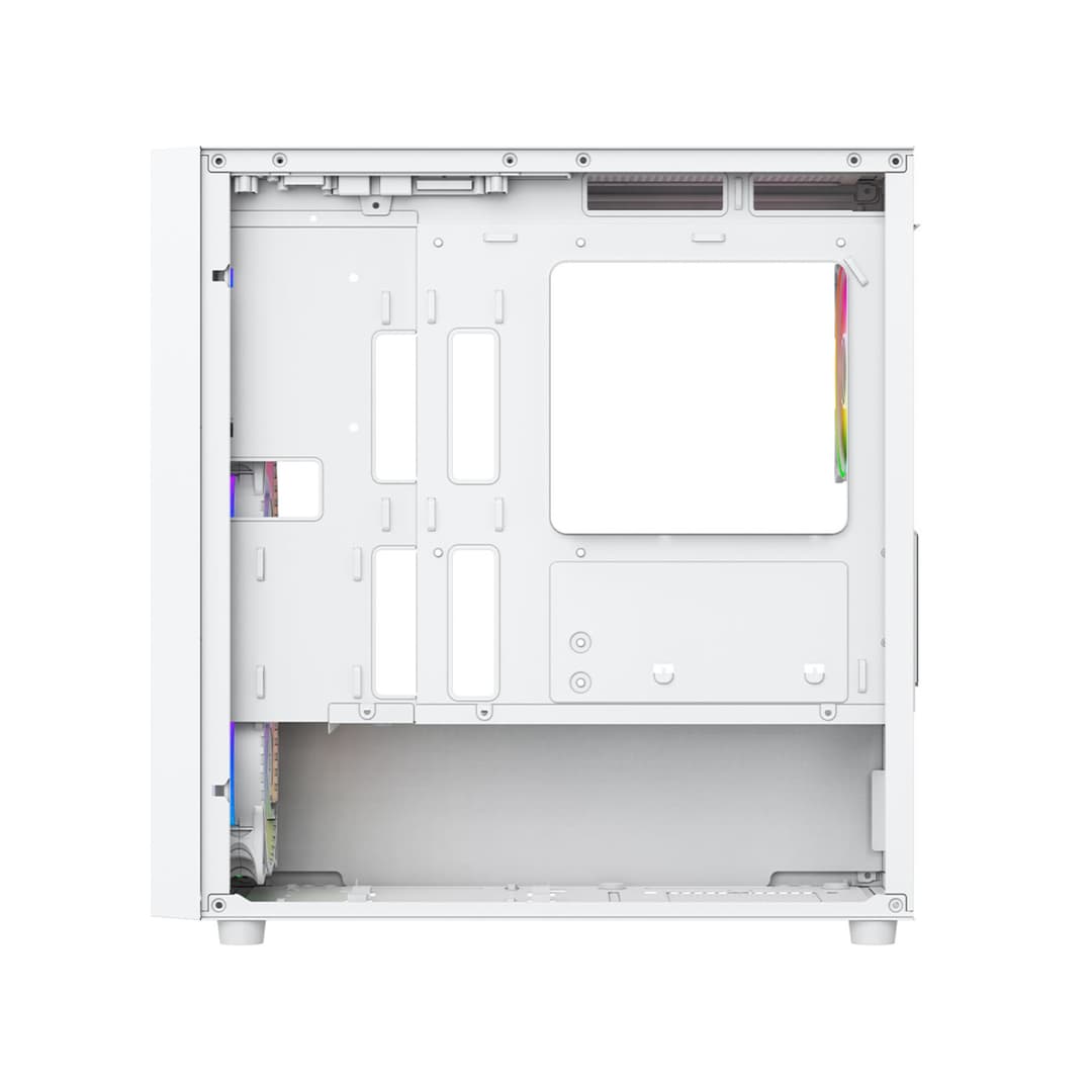 Vida Lucid Micro-ATX Tower ARGB Tempered Glass Gaming PC Case - White - Image 8