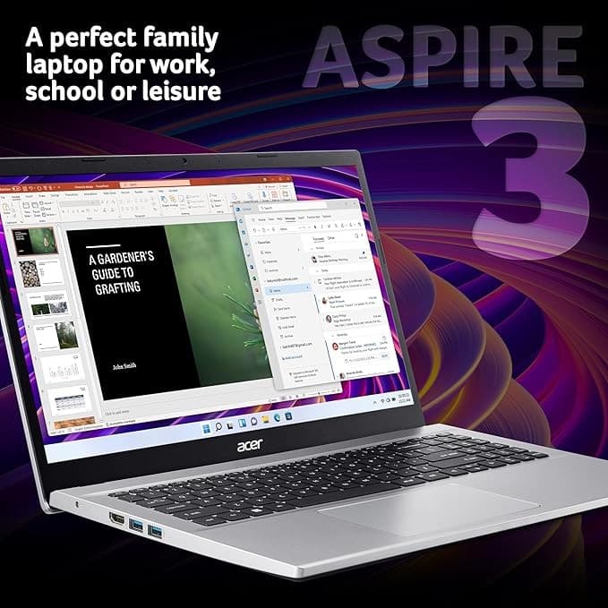 Acer Aspire 3 A315-59 Laptop, Intel Core i7-1255U, 8GB RAM, 512GB SSD, 15.6” Windows 11 – Silver - Image 2
