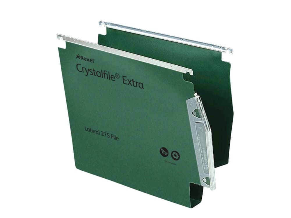 Rexel Crystalfile Extra `275` Lateral File 30mm Green (25) - Image 2