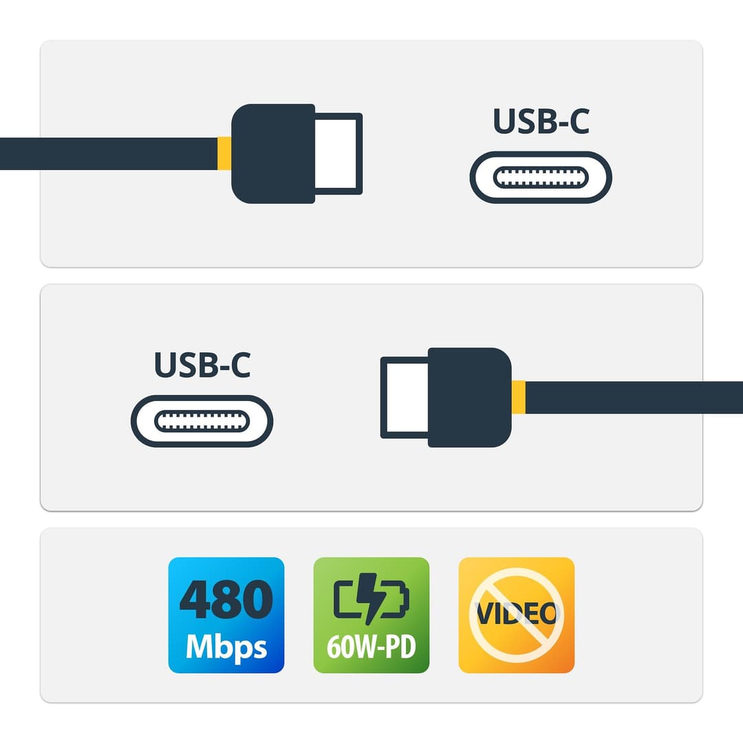 StarTech.com 6in (15cm) USB C Charging Cable Right Angle - 60W PD 3A - Heavy Duty Fast Charge USB-C Cable - Black USB 2.0 Type-C - Rugged Aramid Fiber - Short USB Charging Cord - Image 2