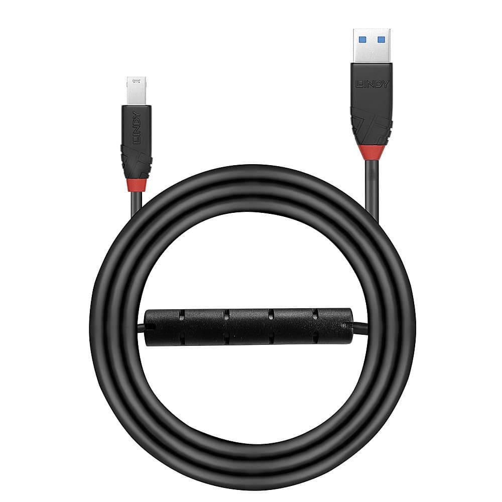 Lindy 10m USB 3.0 Active Cable Slim, Type A to B, 5Gbps - Image 2