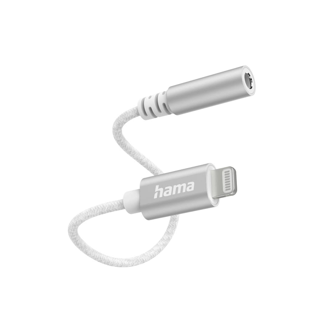 Hama Lightning to 3.5mm Jack Audio Adapter, White - Image 1