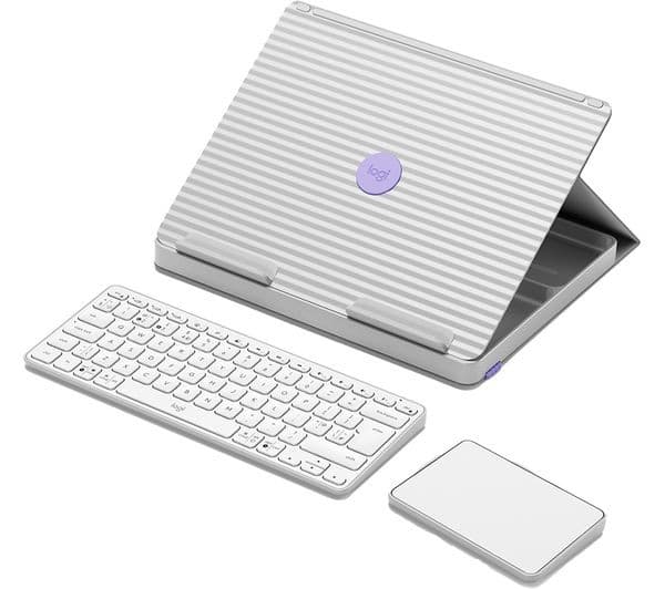 Logitech Casa Pop-Up Desk Wireless Keyboard & Touchpad Set - White