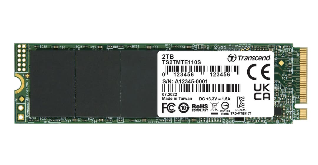 Transcend 110S M.2 2280 NVMe PCIe Gen3 x4 SSD - 2TB - Image 1