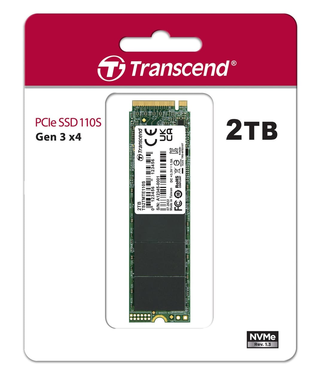 Transcend 110S M.2 2280 NVMe PCIe Gen3 x4 SSD - 2TB - Image 2