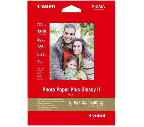 Canon Photo Paper Plus Glossy II PP-201 - photo paper - glossy - 20 sheet(s) - 130 x 180 mm - 260 g/m²