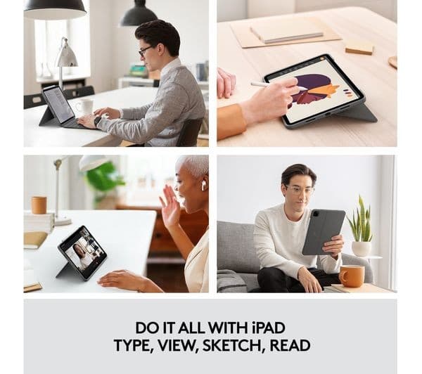 LOGITECH Combo Touch iPad Pro 11" (M4 & M5) Keyboard Folio Case - Grey - Image 2