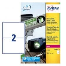 Avery L7068-20 Resistant Labels 20 sheets - 2 Labels per Sheet - Image 1