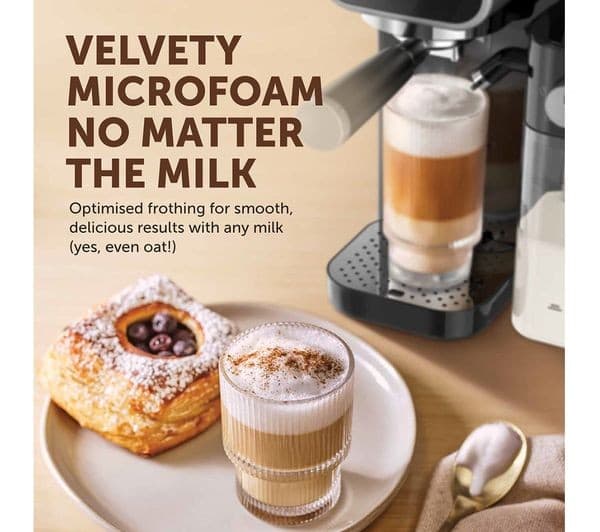Breville Prima Latte Luxe VCF166 Coffee Machine Black & Silver - Image 3