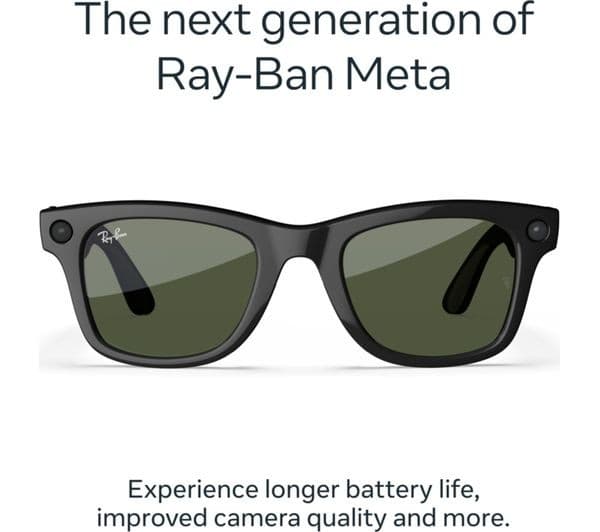 Ray-Ban Meta Wayfarer (Gen 2) Smart Glasses - Shiny Black, G-15 Green Lenses - Standard - Image 7