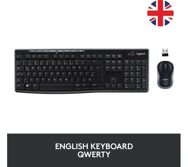 Logitech MK270 Wireless Keyboard Mouse Set Black - Image 2