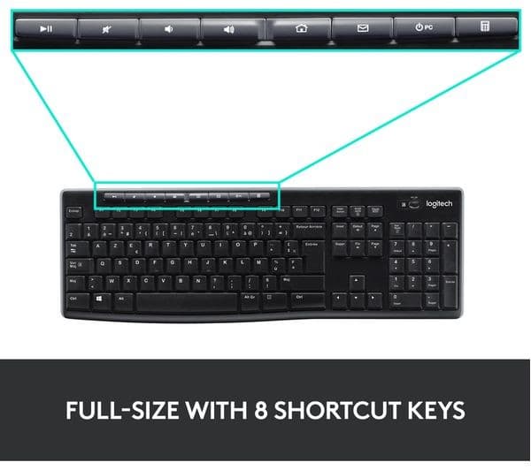 Logitech MK270 Wireless Keyboard Mouse Set Black - Image 5