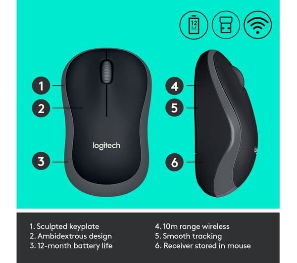 Logitech MK270 Wireless Keyboard Mouse Set Black - Image 8