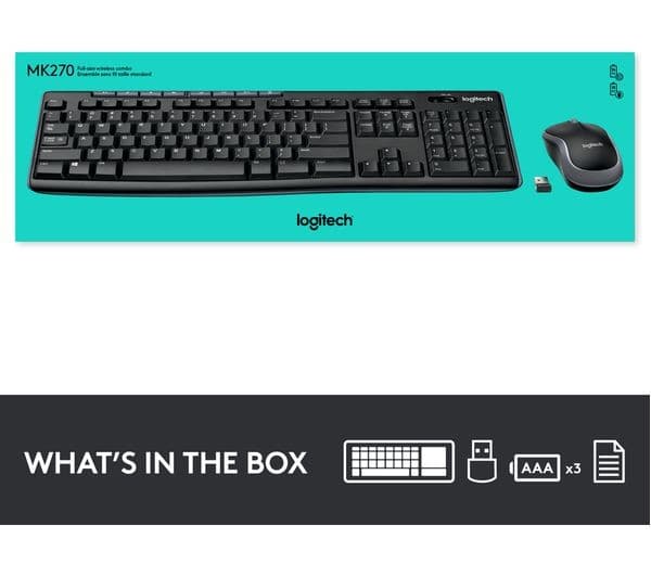 Logitech MK270 Wireless Keyboard Mouse Set Black - Image 10