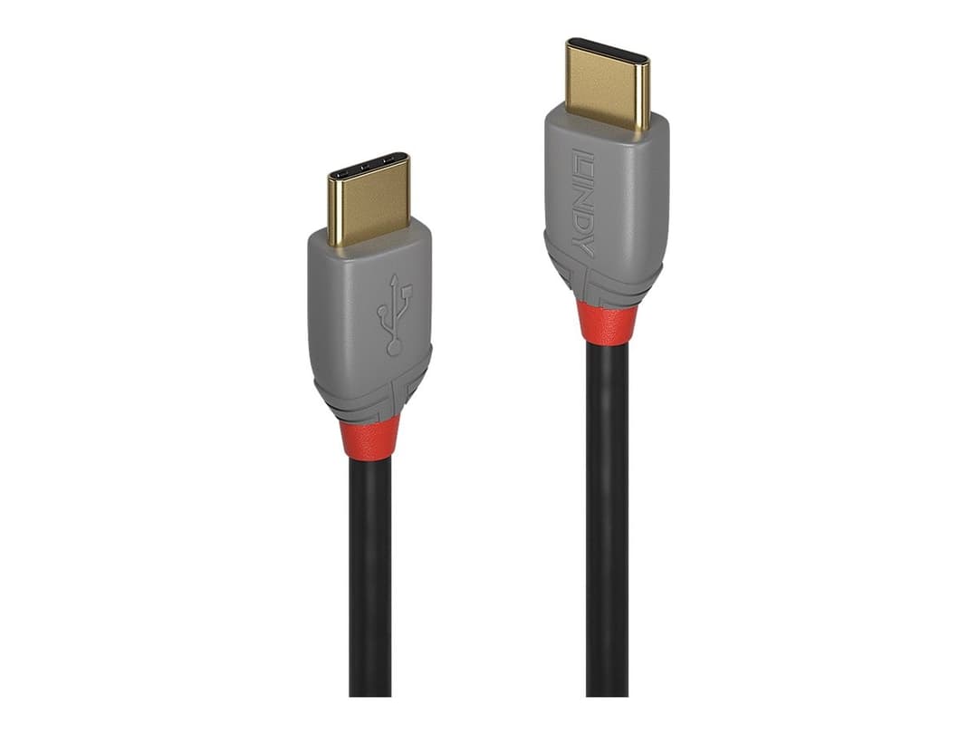 Lindy Anthra Line USB 2.0 USB-C to USB-C Cable 1m 480Mbps 60W PD Black - Image 1