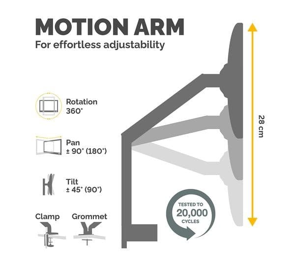FELLOWES Platinum Series Single Arm Tilt & Swivel 40" Monitor Desk Mount - Silver - Image 4