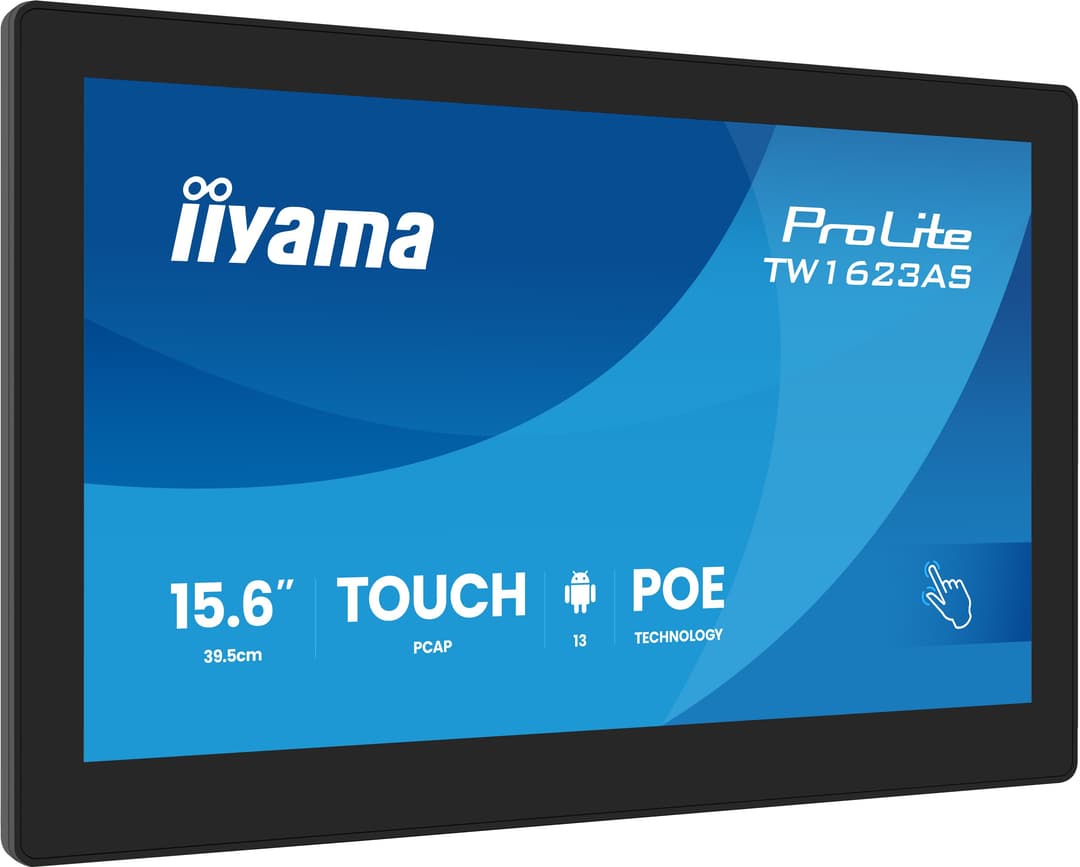 iiyama TW1623AS-B3P computer monitor 39.6 cm (15.6") 1920 x 1080 pixels Full HD LED Touchscreen Black - Image 1