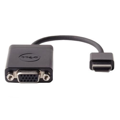 Dell HDMI to VGA Video Adapter 470-ABZX - HDMI (Type A) Male to VGA (D-Sub) Female, 1080p, 0.17m, Black