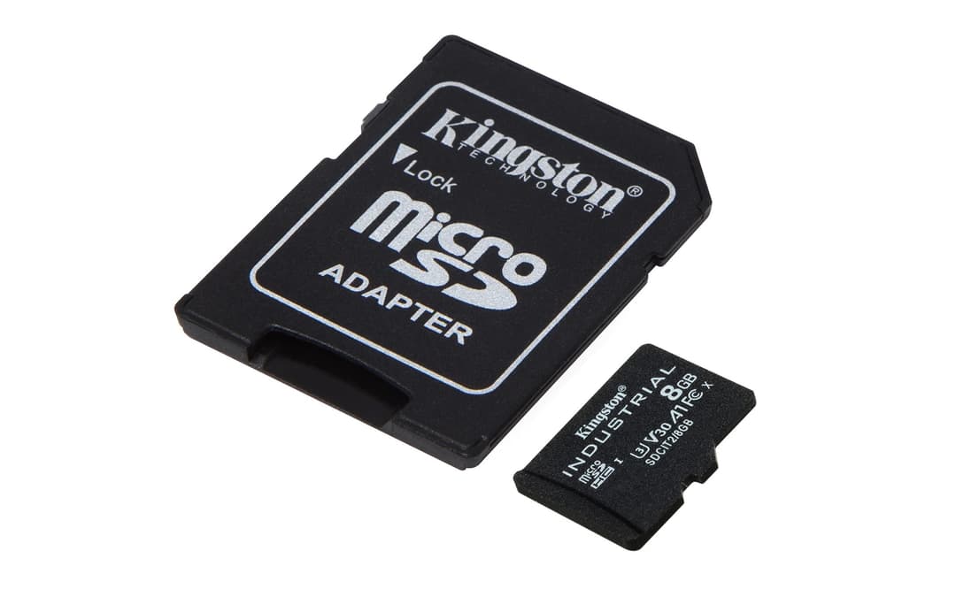 Kingston Technology Industrial 8 GB MicroSDHC UHS-I Class 10 U3 V30 A1 pSLC Memory Card with SD Adapter (SDCIT2/8GB) - Image 2