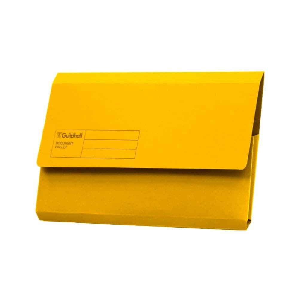 Exacompta Guildhall Manilla Document Wallet Yellow A4 Foolscap Pack of 50