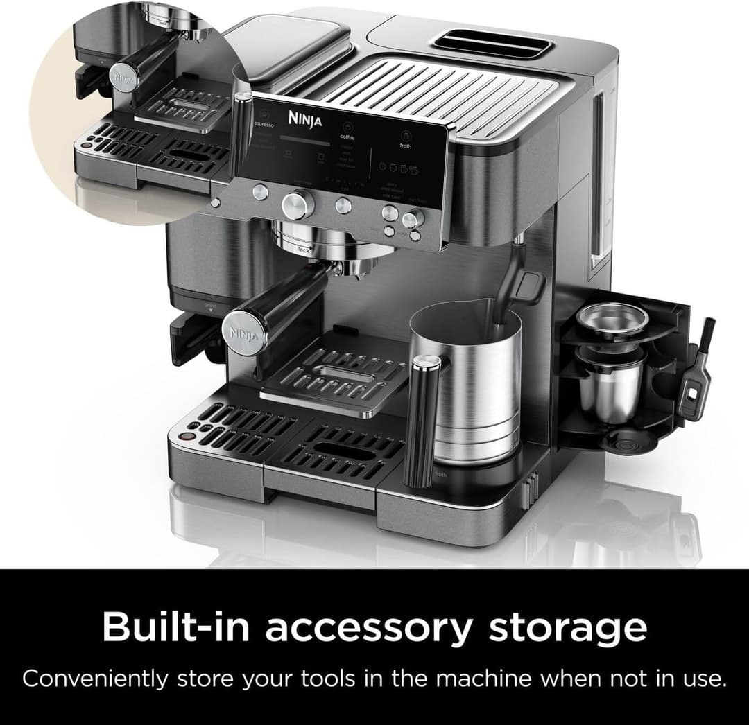 Ninja Luxe Café Premier 3-in-1 Coffee Machine with Built-In Grinder & Milk Frother Gun Metal ES601UKGM - Image 3