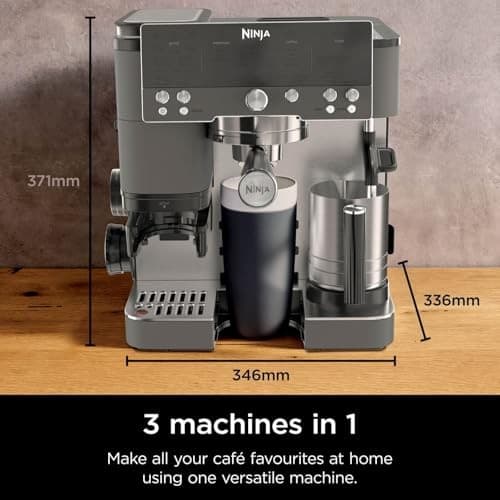 Ninja Luxe Café Premier 3-in-1 Coffee Machine with Built-In Grinder & Milk Frother Gun Metal ES601UKGM - Image 10
