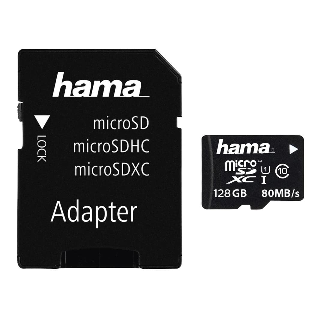 Hama microSD UHS-I Class 10 Memory Card with SD Adapter - 128GB - Image 1