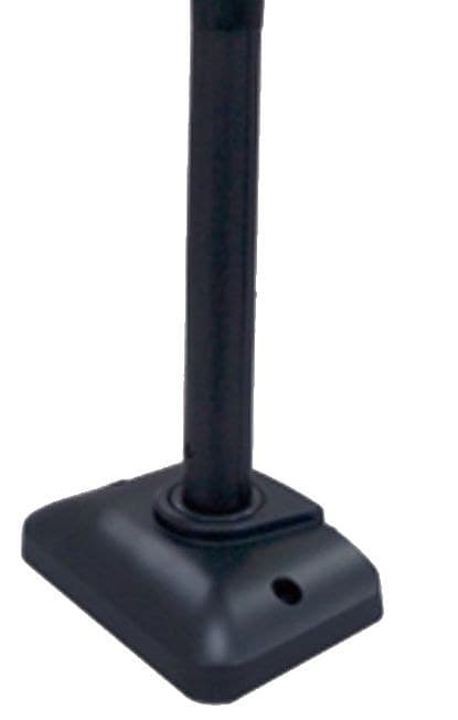 Plastic pole base with metal