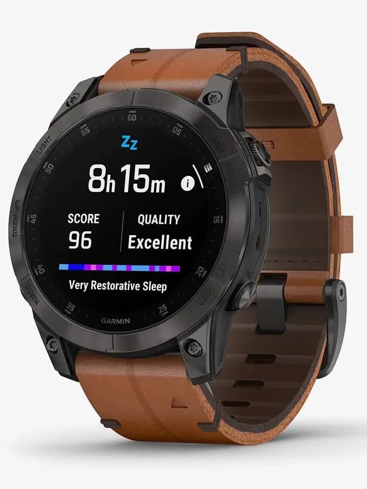 Garmin epix Gen 2 47mm AMOLED GPS Smartwatch with Leather Strap - Black - Image 2