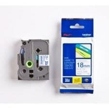 Brother TZe-243 Gloss Laminated P-touch Label Tape Blue on White 8m - 18mm