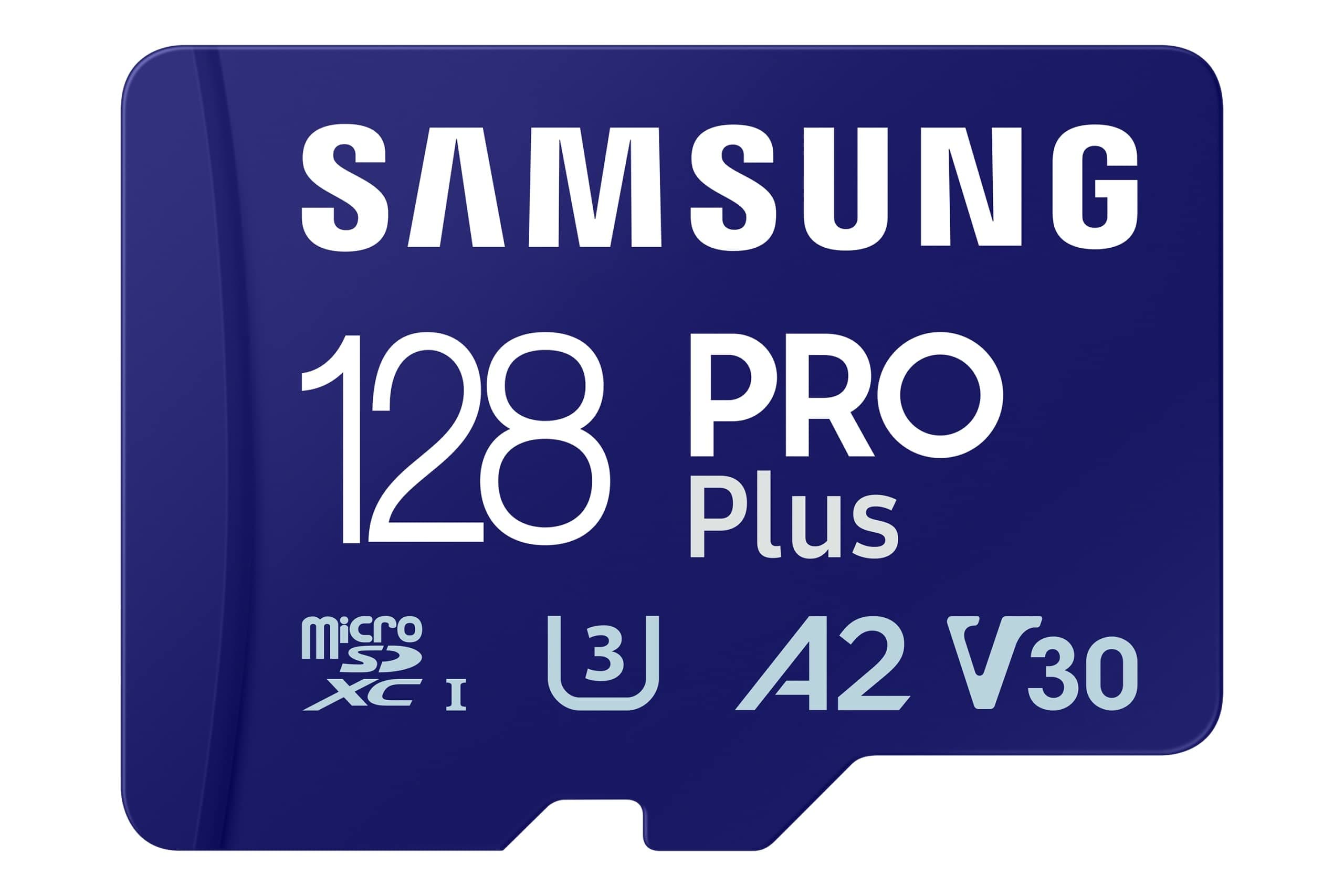Samsung PRO Plus microSDXC Memory Card 128GB - 180MB/s, UHS-I U3 V30 A2, with SD Adapter