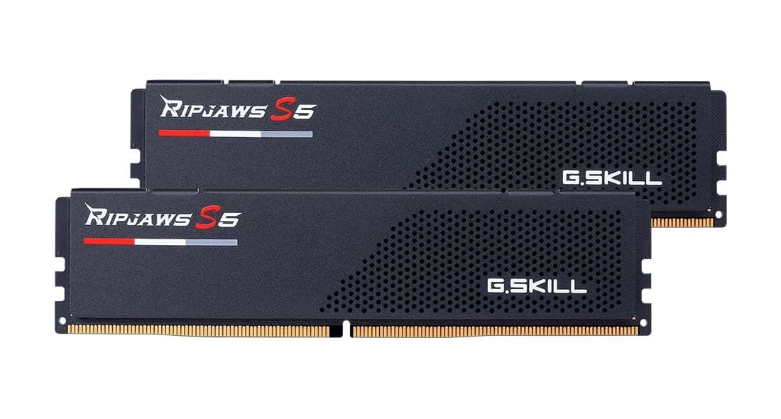 G.Skill Ripjaws S5 F5-6000J3636F32GX2-RS5K memory module 64 GB 2 x 32 GB DDR5 6000 MT/s CL36-36-36-96 1.35 V 288-pin DIMM Intel XMP 3.0 / AMD EXPO Matte Black