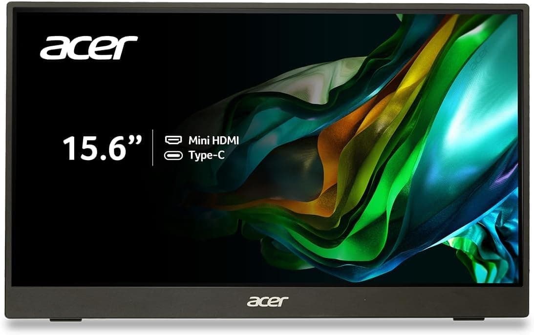 Acer PM161Q Bbmiuux 15.6" FHD IPS USB-C Portable Monitor - Black