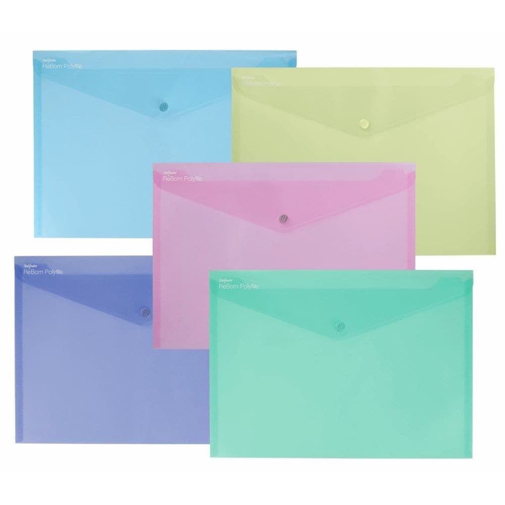 Snopake 15912 ReBorn Recycled A4 Polyfile Pack of 5 - Image 1