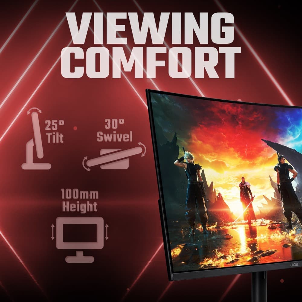 Acer Nitro XZ322QUV3 curved gaming 31.5" Quad HD TFT LED FreeSync 180 Hz Curved Gaming Monitor - Image 3