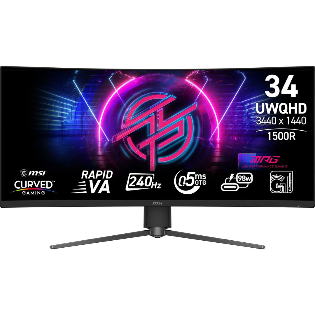 MSI MPG 346CQRF X24 34" UWQHD Curved Gaming Monitor - Black - Image 1