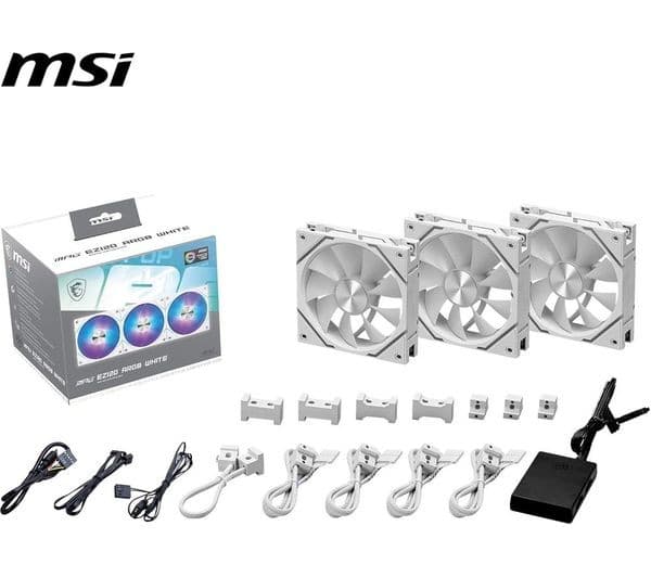 MSI MPG EZ120 ARGB 120mm Case Fan Triple Pack - White - Image 4