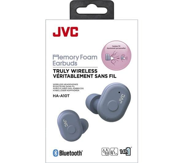 JVC HA-A10T True Wireless Bluetooth Earphones with Memory Foam Earpieces - Grey - Image 5