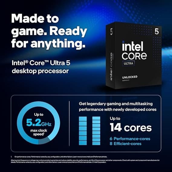 Intel Core Ultra 5 245KF 14-Core Processor, Up to 5.2GHz, 24MB Smart Cache, LGA1851 – BX80768245KF - Image 2