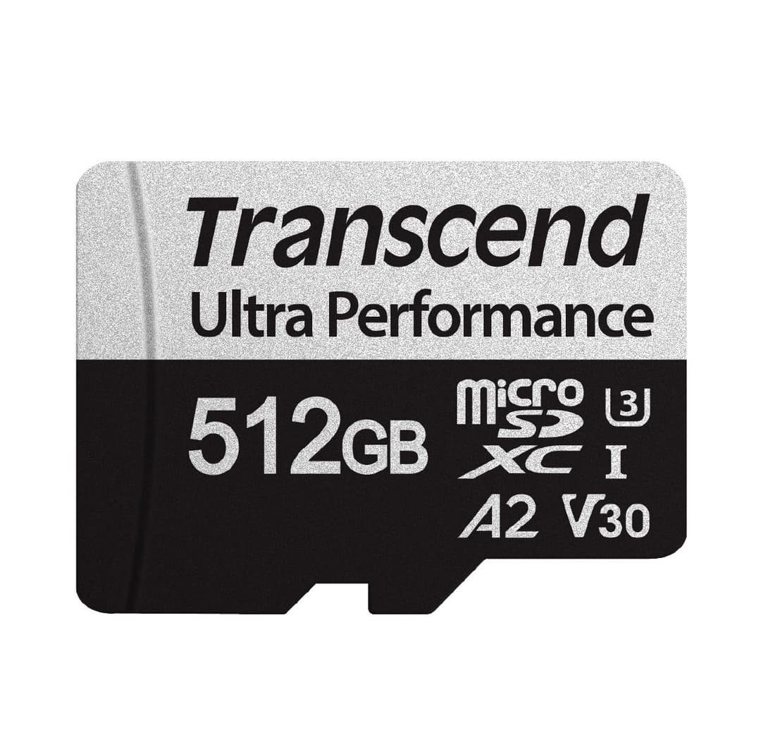 512GB Transcend 340S microSD UHS-I U3 A2 V30 Ultra Performance Memory Card w/Adapter - Image 1