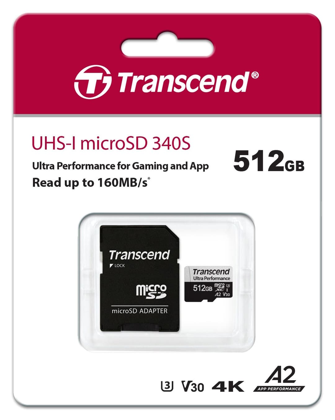 512GB Transcend 340S microSD UHS-I U3 A2 V30 Ultra Performance Memory Card w/Adapter - Image 3