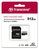 512GB Transcend 340S microSD UHS-I U3 A2 V30 Ultra Performance Memory Card w/Adapter thumbnail 3