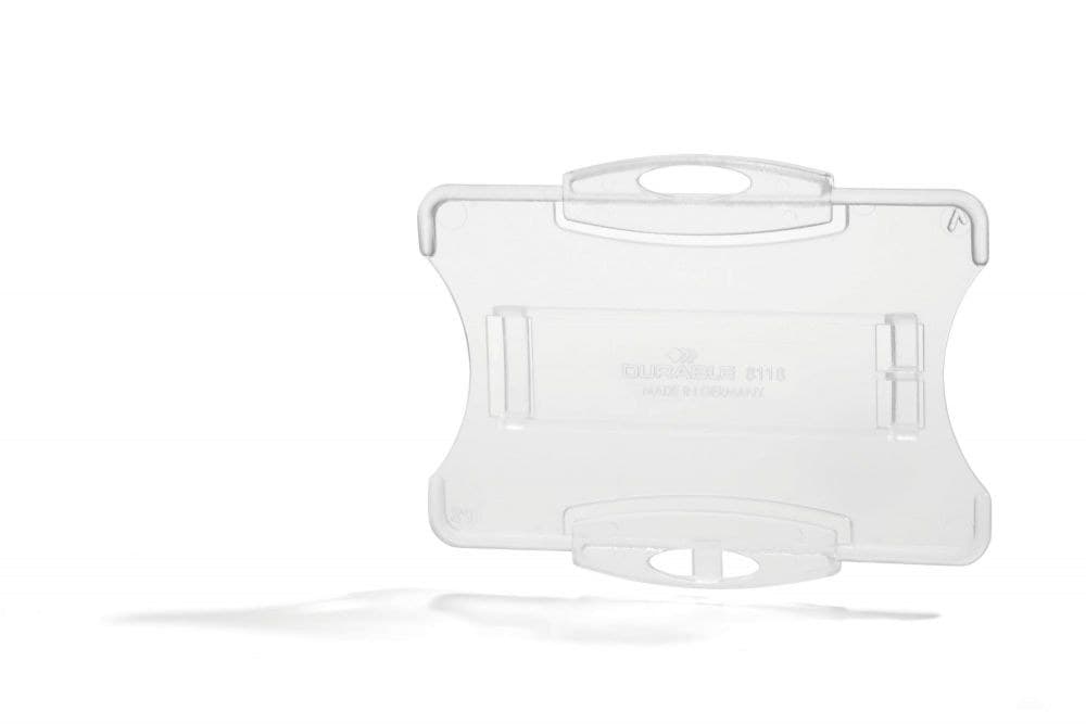 Durable Security Pass Plastic ID Card Holders for Lanyards PK10 Clear - Image 1